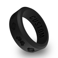 WildFire Boxing Ring 2 Engraved Beveled Silicone Ring