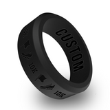 WildFire Running Marathon Engraved Beveled Silicone Ring