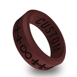WildFire Fleur De Lis with Infinity Symbol Silicone Ring