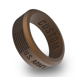 WildFire US Army Flag Engraved Beveled Silicone Ring