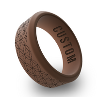 WildFire Japanese Sashiko Pattern Engraved Beveled Silicone Ring