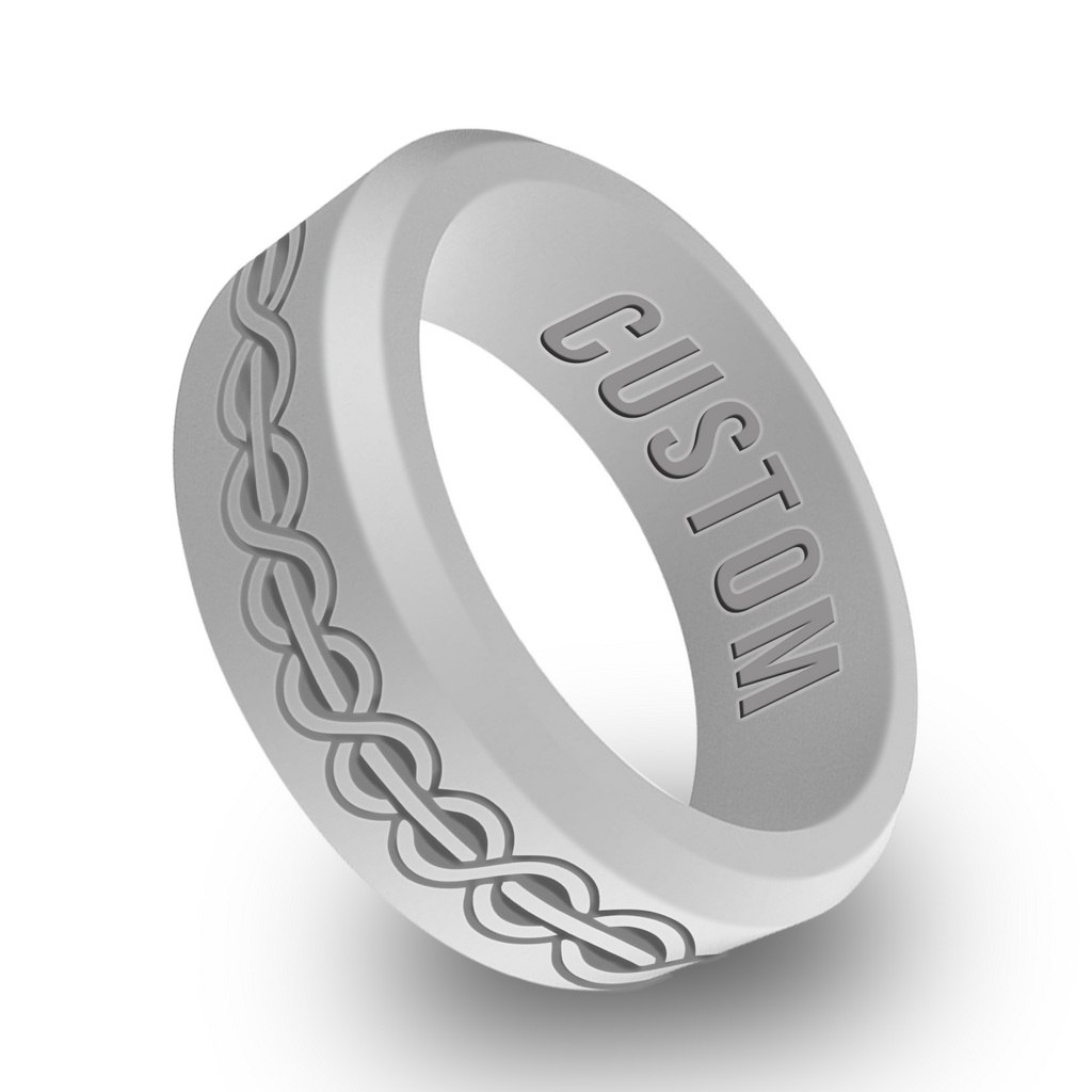 WildFire Vintage Twisted Engraved Beveled Silicone Ring
