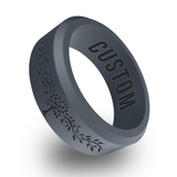 WildFire Tree of Life Engraved Beveled Silicone Ring