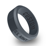 WildFire US Army Flag Engraved Beveled Silicone Ring