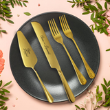 PRINT SUPREMACY Personalized 410 Stainless Steel Wedding Cake Knife and Fork Set