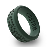WildFire Cherry Blossom Engraved Beveled Silicone Ring