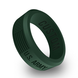 WildFire US Army Flag Engraved Beveled Silicone Ring
