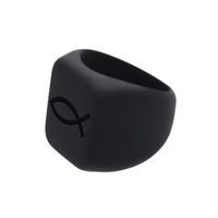 WildFire Christian Fish Chunky Square Signet Statement Ring