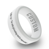 WildFire Luke 1:37 - "For with God nothing shall be impossible" Engraved Beveled Silicone Ring
