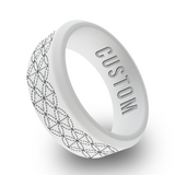 WildFire Japanese Sashiko Pattern Engraved Beveled Silicone Ring