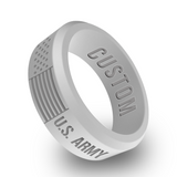WildFire US Army Flag Engraved Beveled Silicone Ring