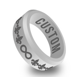 WildFire Fleur De Lis with Infinity Symbol Silicone Ring