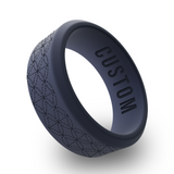 WildFire Japanese Sashiko Pattern Engraved Beveled Silicone Ring
