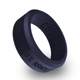 WildFire US Army Flag Engraved Beveled Silicone Ring