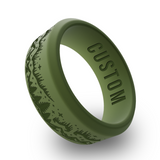 WildFire Aurora Borealis Engraved Beveled Silicone Ring