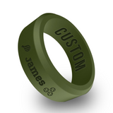 WildFire Tennis Engraved Beveled Silicone Ring