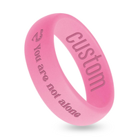 WildFire "You Are Not Alone" Cancer 2 Neon Engraved Beveled Silicone Ring