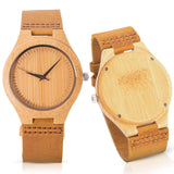 Wood Quartz Watch w/ Leather Band