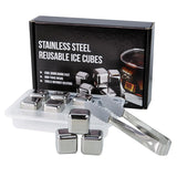 Stainless Steel Ice Cubes (8 Pieces) + Tongs