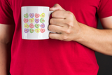 "Candy Hearts: Love Me, Hug Me, Be Mine" Mug