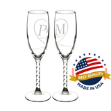 Custom Engraved Champagne Glass (2 pcs a set)