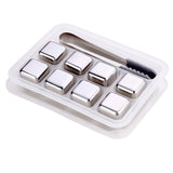 Stainless Steel Ice Cubes (8 Pieces) + Tongs