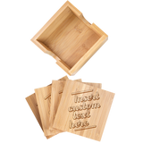 Custom Home Bamboo Coasters with Holder