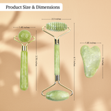 Natural Jade Gua Sha, Face Roller and Eye Roller Set