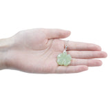 Four Leaf Clover Jade Necklace with 18" Sterling Silver Chain + Ring Box