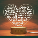 Love in Many Languages- Custom LED Night Light