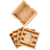 Square Bamboo Coaster (Set of 4) with Holder