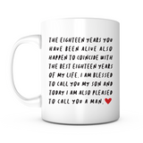 "For My 18-Year Old Son" Mug